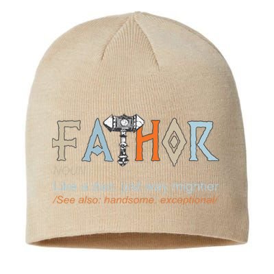 Fathor Like A Dad Just Way Mightier Fathers Day Viking Sustainable Beanie