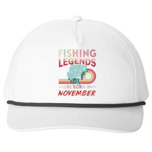 Fishing Legends Are Born In November Snapback Five-Panel Rope Hat