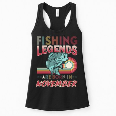 Fishing Legends Are Born In November Womens Tank Top