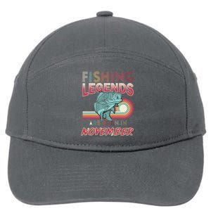 Fishing Legends Are Born In November 7-Panel Snapback Hat