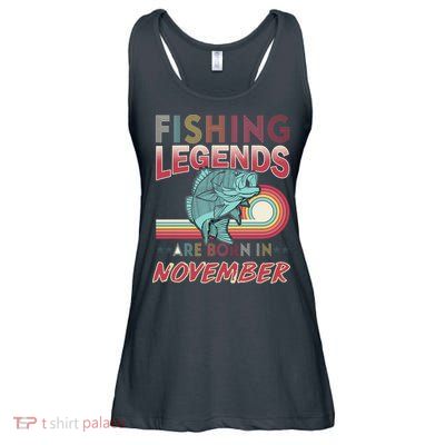 Fishing Legends Are Born In November Ladies Essential Flowy Tank