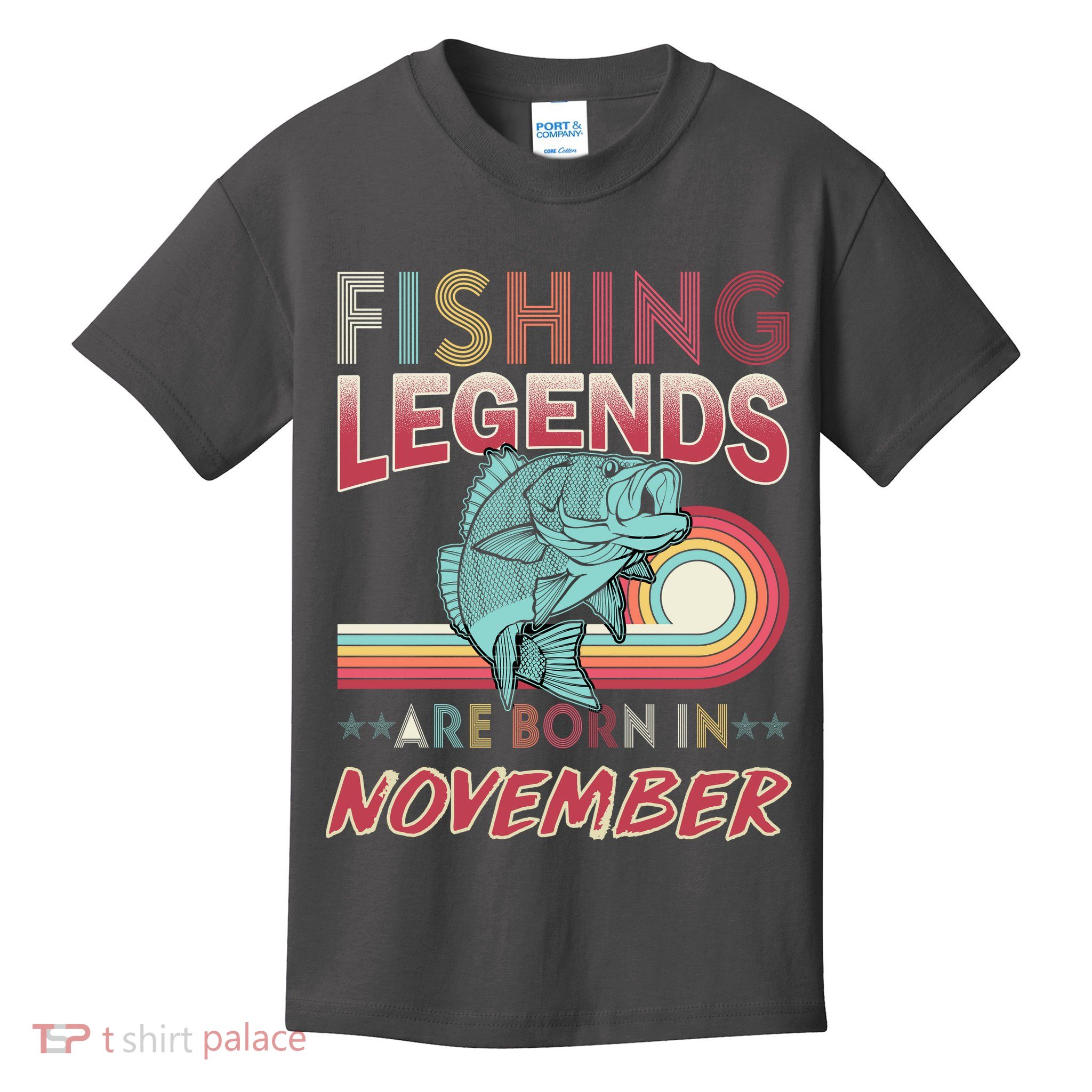 Fishing Legends Are Born In November Kids T-Shirt