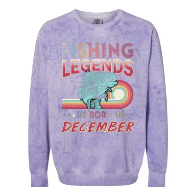 Fishing Legends Are Born In December Colorblast Crewneck Sweatshirt