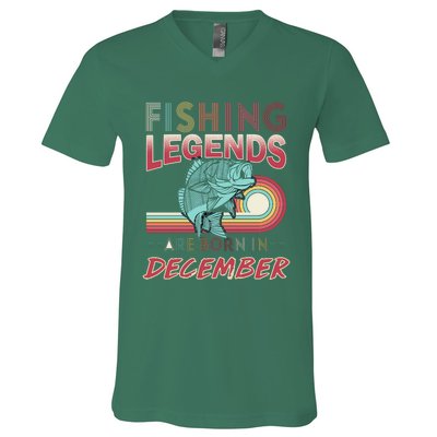 Fishing Legends Are Born In December V-Neck T-Shirt