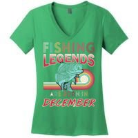 Fishing Legends Are Born In December Women's V-Neck T-Shirt