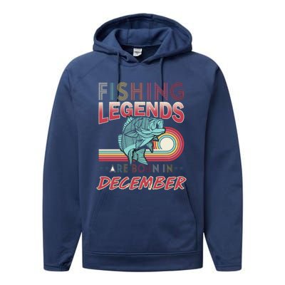 Fishing Legends Are Born In December Performance Fleece Hoodie