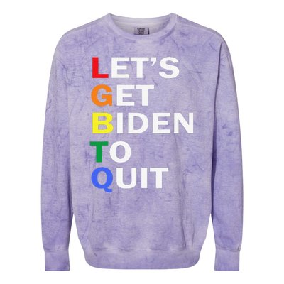 Funny LGBTQ Anti Biden Let's Get Biden To Quite Colorblast Crewneck Sweatshirt