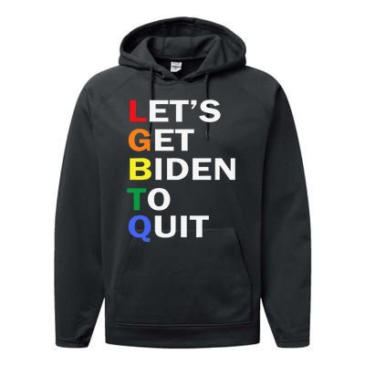 Funny LGBTQ Anti Biden Let's Get Biden To Quite Performance Fleece Hoodie