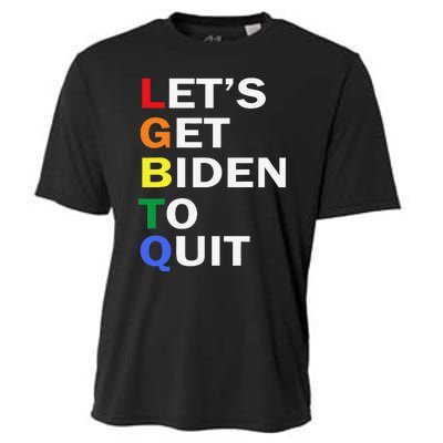 Funny LGBTQ Anti Biden Let's Get Biden To Quite Cooling Performance Crew T-Shirt