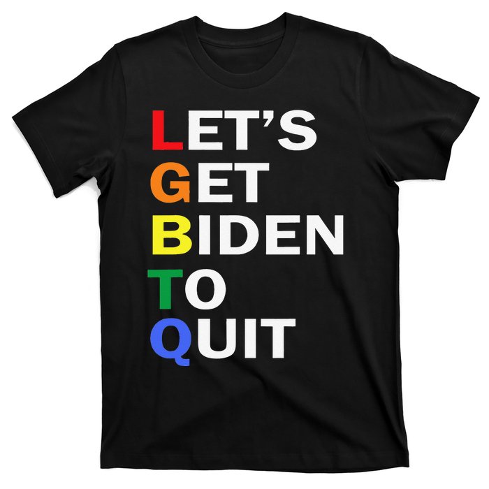 Funny LGBTQ Anti Biden Let's Get Biden To Quite T-Shirt