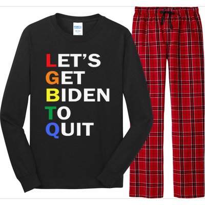 Funny LGBTQ Anti Biden Let's Get Biden To Quite Long Sleeve Pajama Set