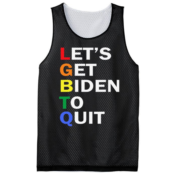 Funny LGBTQ Anti Biden Let's Get Biden To Quite Mesh Reversible Basketball Jersey Tank