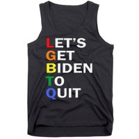 Funny LGBTQ Anti Biden Let's Get Biden To Quite Tank Top