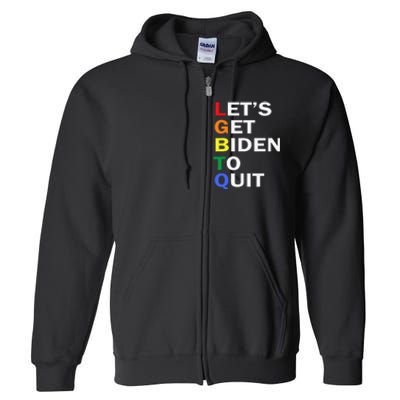 Funny LGBTQ Anti Biden Let's Get Biden To Quite Full Zip Hoodie