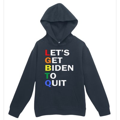 Funny LGBTQ Anti Biden Let's Get Biden To Quite Urban Pullover Hoodie