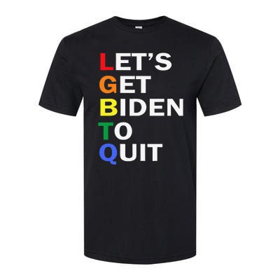 Funny LGBTQ Anti Biden Let's Get Biden To Quite Softstyle CVC T-Shirt