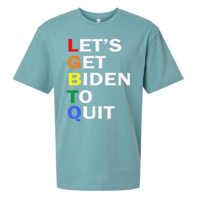 Funny LGBTQ Anti Biden Let's Get Biden To Quite Sueded Cloud Jersey T-Shirt