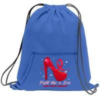 Fight Like A Boss Heart Health Heart Disease Awareness Gift Sweatshirt Cinch Pack Bag