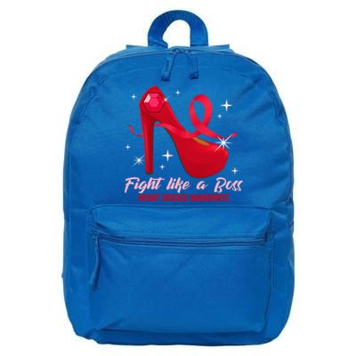 Fight Like A Boss Heart Health Heart Disease Awareness Gift 16 in Basic Backpack