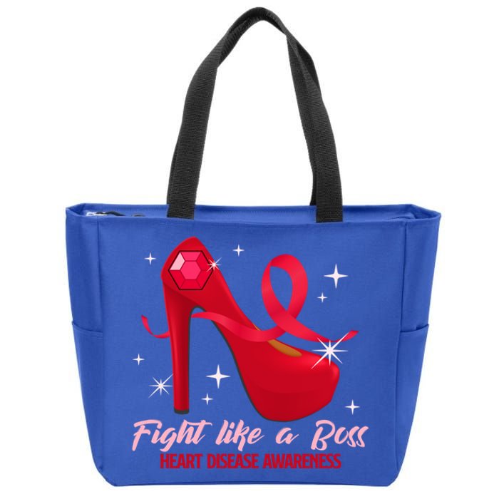 Fight Like A Boss Heart Health Heart Disease Awareness Gift Zip Tote Bag