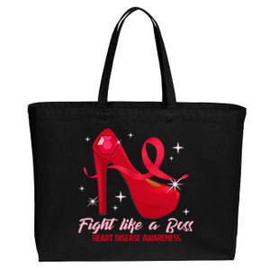 Fight Like A Boss Heart Health Heart Disease Awareness Gift Cotton Canvas Jumbo Tote