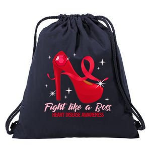 Fight Like A Boss Heart Health Heart Disease Awareness Gift Drawstring Bag