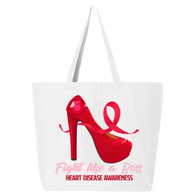 Fight Like A Boss Heart Health Heart Disease Awareness Gift 25L Jumbo Tote