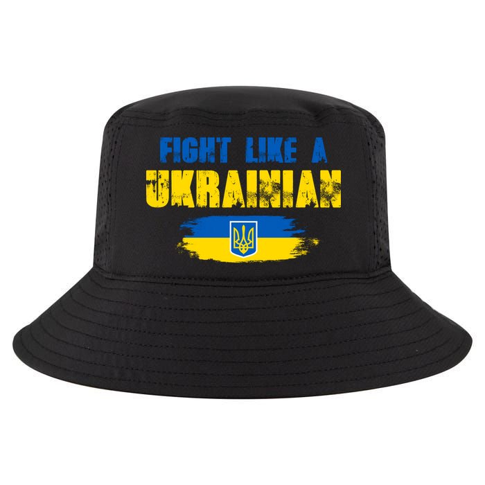 Fight Like A Ukrainian I Stand With Ukraine Support Trident Flag Cool Comfort Performance Bucket Hat
