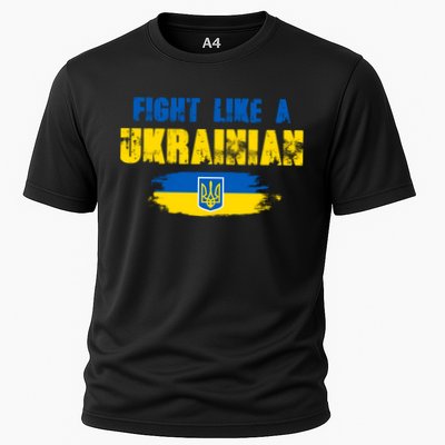 Fight Like A Ukrainian I Stand With Ukraine Support Trident Flag Performance Shirt