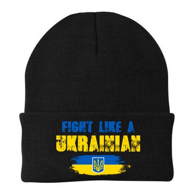 Fight Like A Ukrainian I Stand With Ukraine Support Trident Flag Beanie