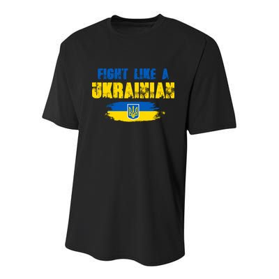 Fight Like A Ukrainian I Stand With Ukraine Support Trident Flag Youth Performance Sprint T-Shirt