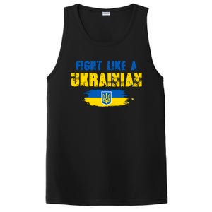 Fight Like A Ukrainian I Stand With Ukraine Support Trident Flag PosiCharge Competitor Tank