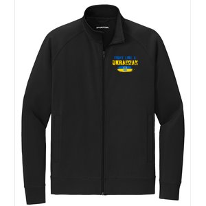 Fight Like A Ukrainian I Stand With Ukraine Support Trident Flag Stretch Full-Zip Cadet Jacket