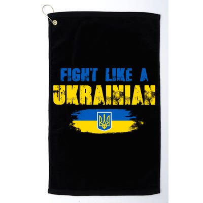 Fight Like A Ukrainian I Stand With Ukraine Support Trident Flag Golf Towel