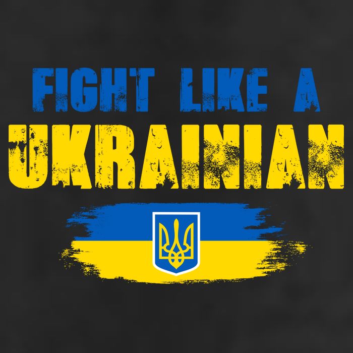 Fight Like A Ukrainian I Stand With Ukraine Support Trident Flag Golf Towel