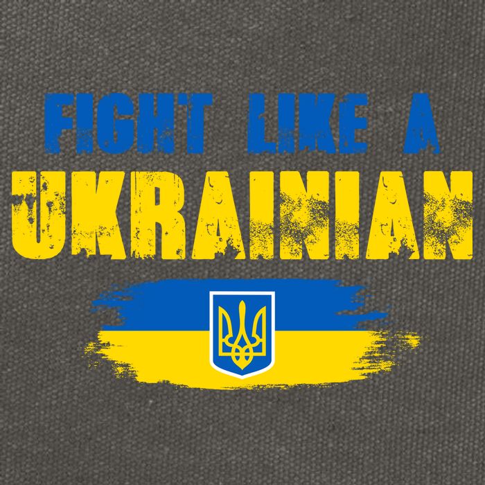 Fight Like A Ukrainian I Stand With Ukraine Support Trident Flag Cotton Canvas Backpack