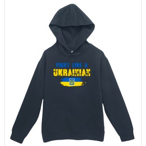 Fight Like A Ukrainian I Stand With Ukraine Support Trident Flag Urban Pullover Hoodie