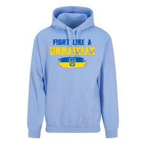 Fight Like A Ukrainian I Stand With Ukraine Support Trident Flag Unisex Surf Hoodie