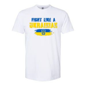 Fight Like A Ukrainian I Stand With Ukraine Support Trident Flag Softstyle CVC T-Shirt