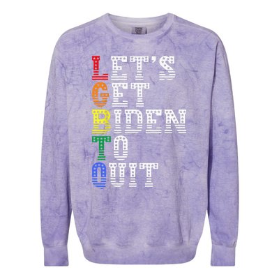 Funny LGBTQ Anti Biden Let's Get Biden To Quite Colorblast Crewneck Sweatshirt