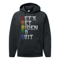 Funny LGBTQ Anti Biden Let's Get Biden To Quite Performance Fleece Hoodie