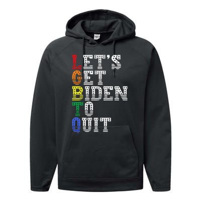 Funny LGBTQ Anti Biden Let's Get Biden To Quite Performance Fleece Hoodie