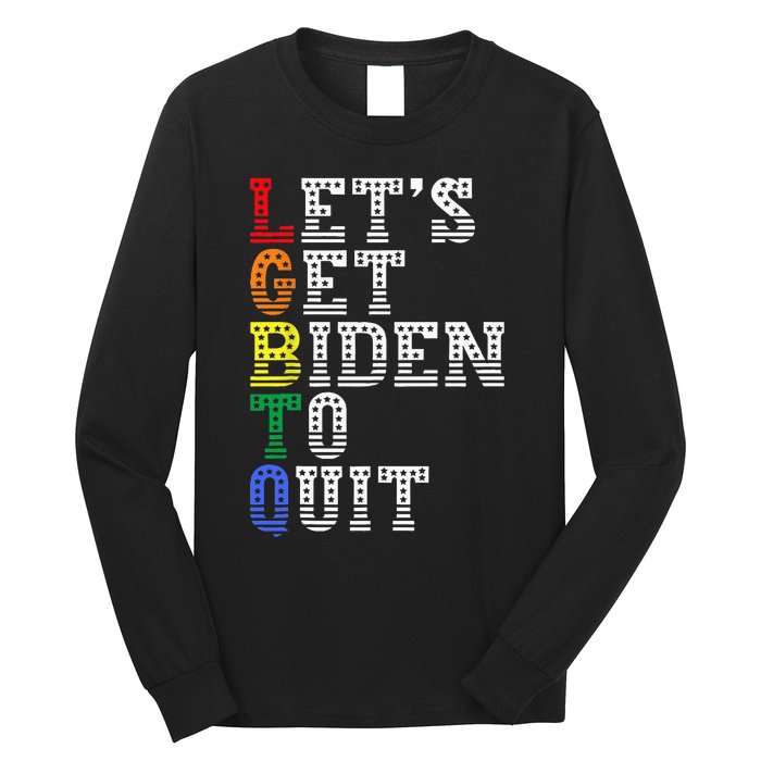 Funny LGBTQ Anti Biden Let's Get Biden To Quite Long Sleeve Shirt