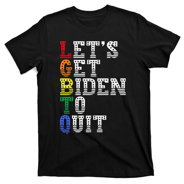 Funny LGBTQ Anti Biden Let's Get Biden To Quite T-Shirt