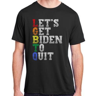 Funny LGBTQ Anti Biden Let's Get Biden To Quite Adult ChromaSoft Performance T-Shirt