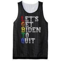 Funny LGBTQ Anti Biden Let's Get Biden To Quite Mesh Reversible Basketball Jersey Tank