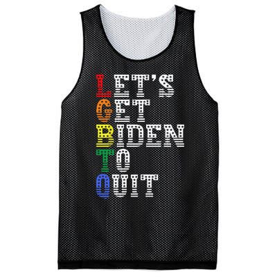 Funny LGBTQ Anti Biden Let's Get Biden To Quite Mesh Reversible Basketball Jersey Tank