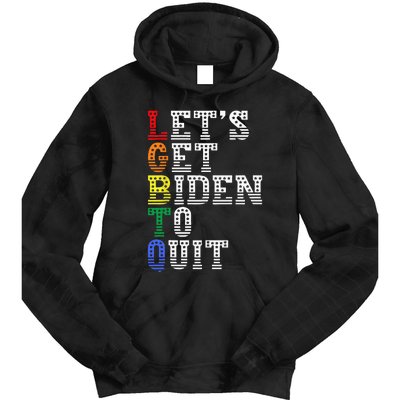 Funny LGBTQ Anti Biden Let's Get Biden To Quite Tie Dye Hoodie