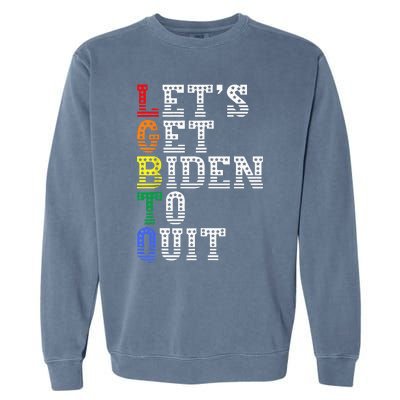 Funny LGBTQ Anti Biden Let's Get Biden To Quite Garment-Dyed Sweatshirt