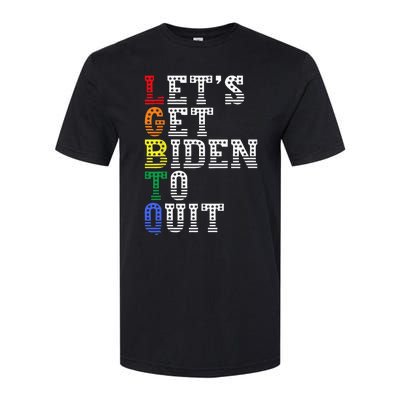 Funny LGBTQ Anti Biden Let's Get Biden To Quite Softstyle CVC T-Shirt